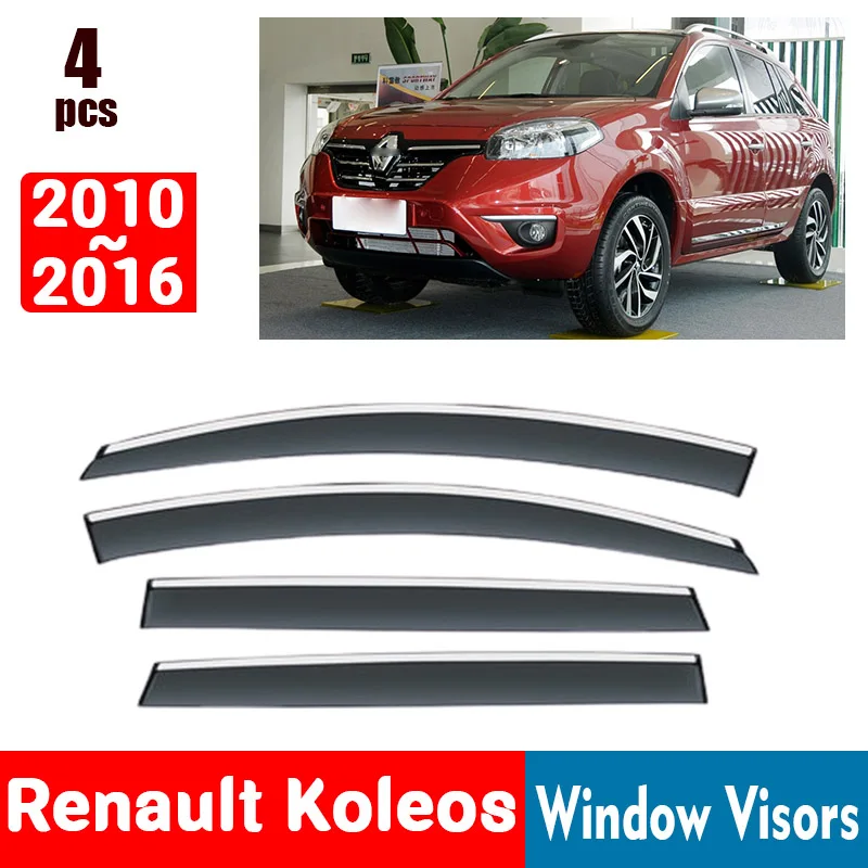 

FOR Renault Koleos 2010-2016 Window Visors Rain Guard Windows Rain Cover Deflector Awning Shield Vent Guard Shade Cover Trim