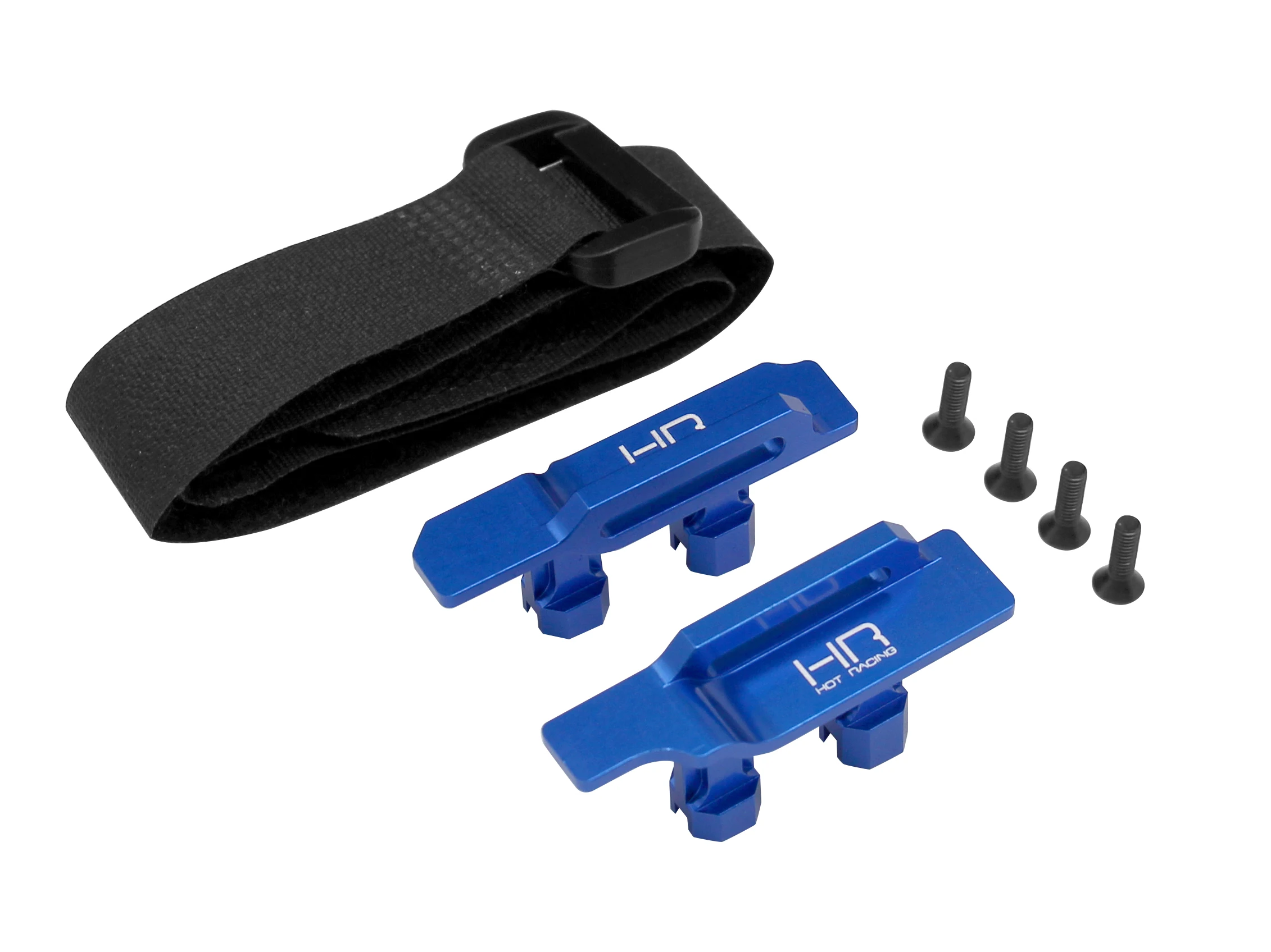 HOT RACING Aluminum Battery Holder with Battery Strap for Traxxas 1/10 Maxx