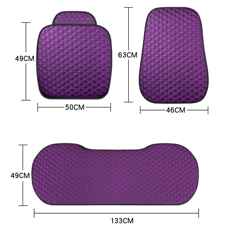Summer Car Seat Cover Skidproof Front Rear Backrest Flax Protector Auto Seat Protect Cushion Anti-slip Pad Ｍat Car Accessories image 6