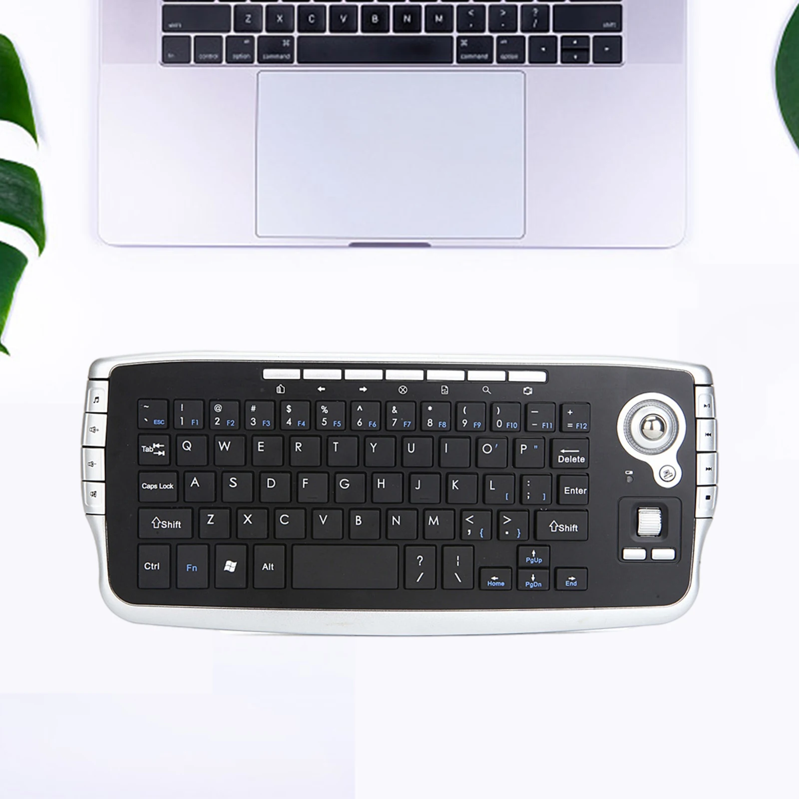 2.4G Wilreless Keyboard Trackball Multi Media Keys Backlit Mini Portable 78Keys for PC Tablet Notebook Computer Laptop