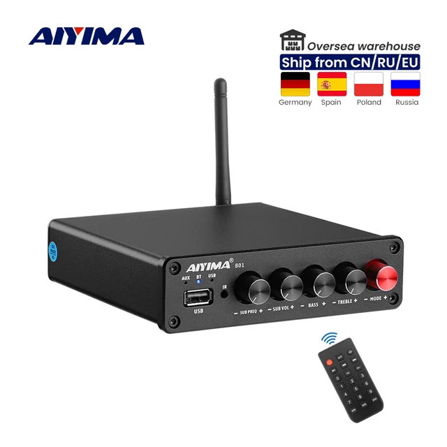 AIYIMA B01 Bluetooth 5.0 Subwoofer cyfrowy wzmacniacz mocy 50Wx2 + 100W TPA3116 Stereo 2.1 głośnik wzmacniacz Audio USB Amp