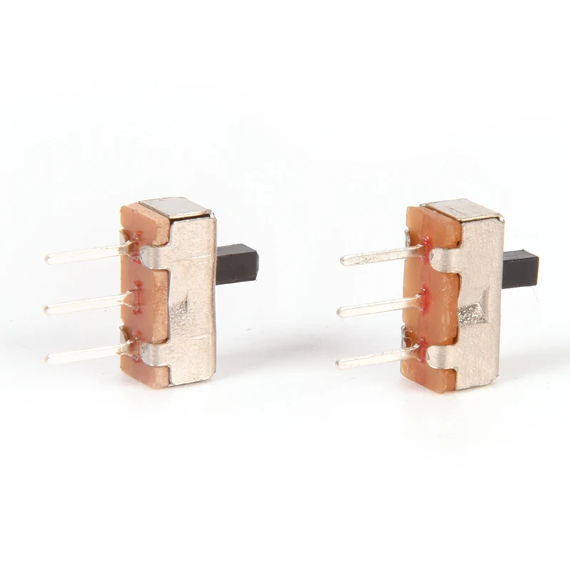 40PCS Mini Vertical Toggle Switches For DIY Electronic Accessories SS12D00G3 Slide Switch 2 Position SPDT 1P2T 3Pin PCB Panel