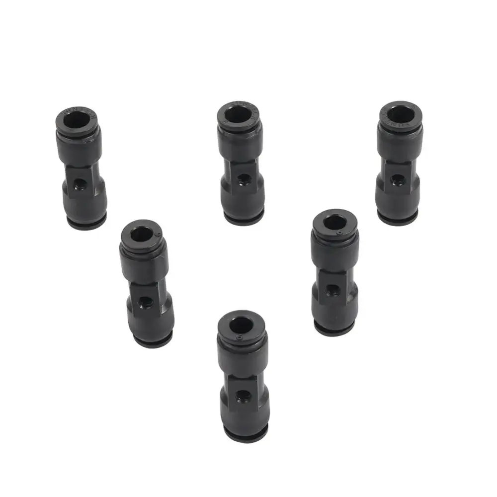 

6mm/8mm Slip Lock Tee Connector 3 way Push-in Quick Garden Water Connector with 3/16" Thread Nozzles Atomization Sprinkler 3pcs