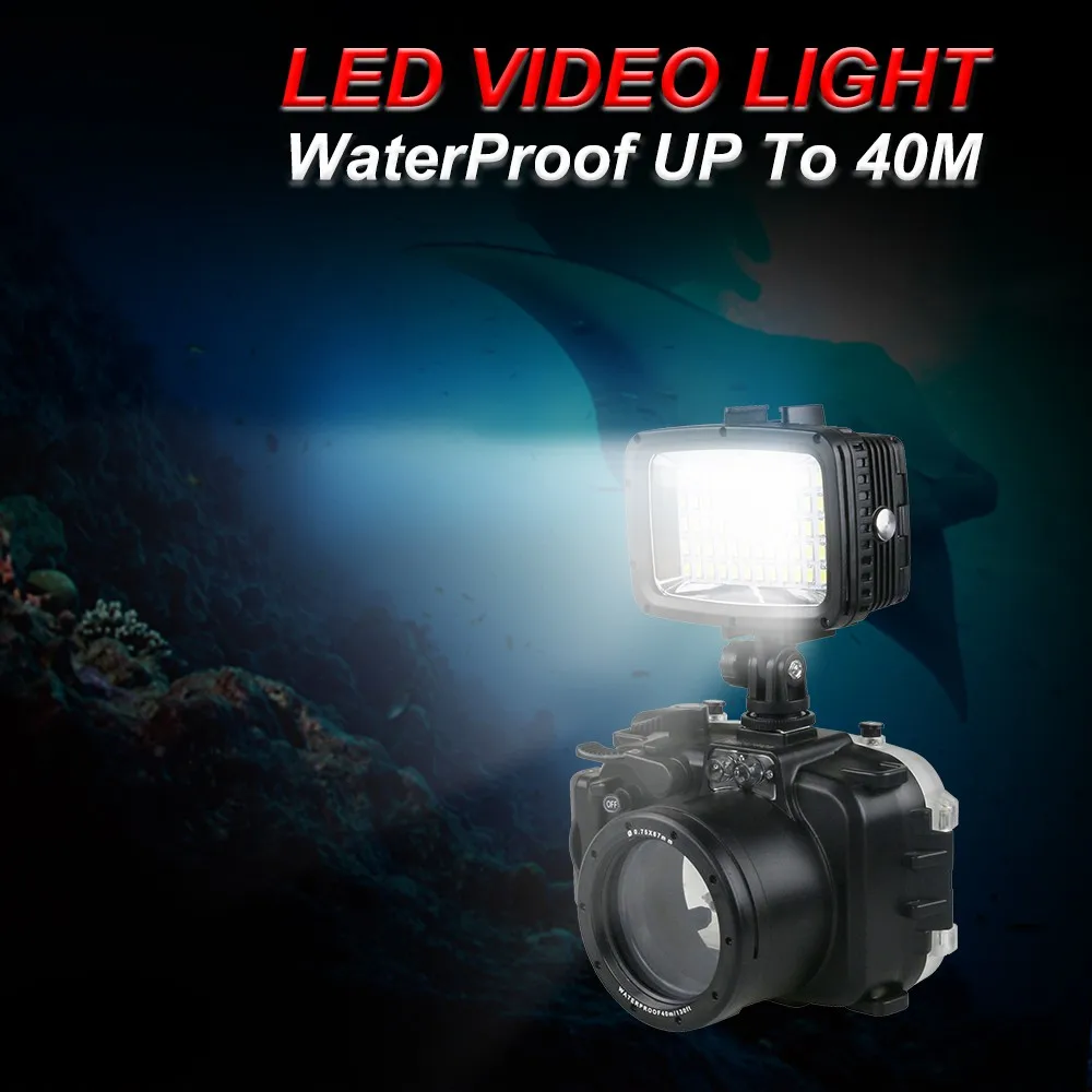 1800LM 60 LED Waterproof Flashlight Fill Light For Phone Underwater 40m Camera Lighting Rechargeable