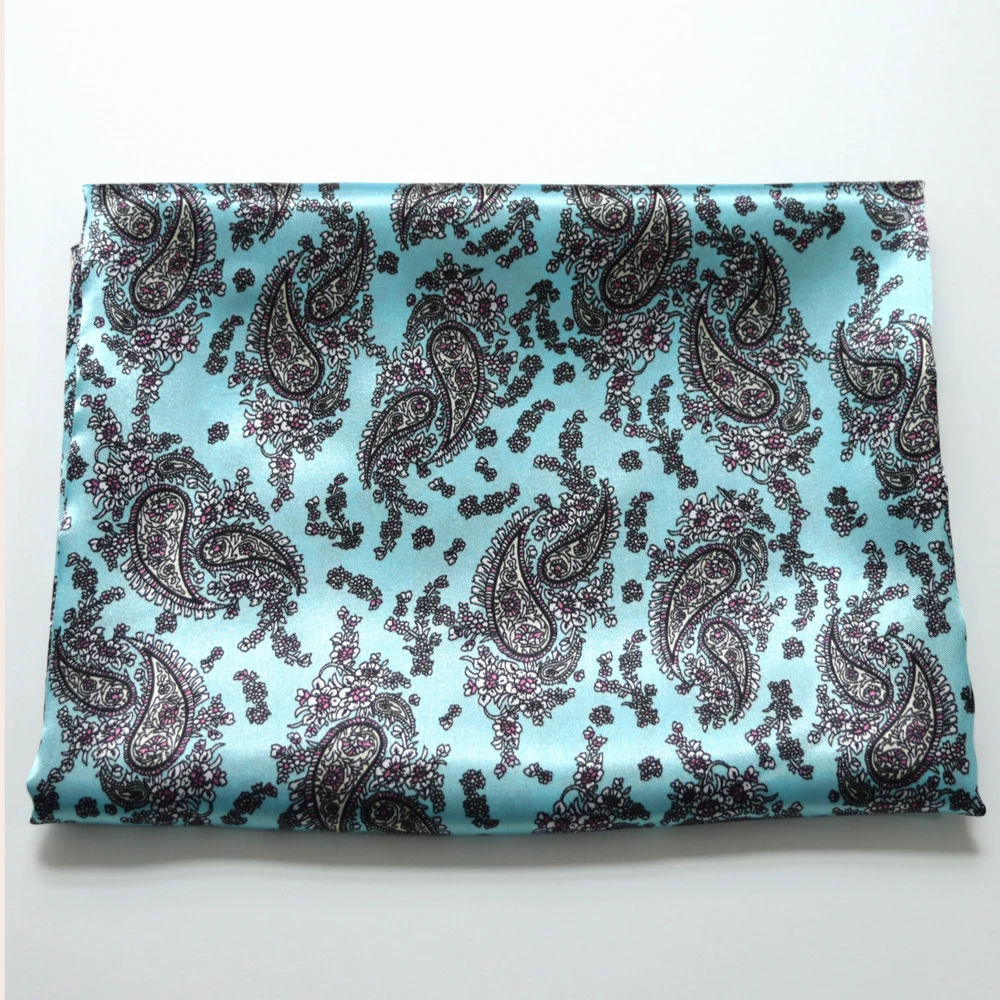 1 Meter x 1,48 Meter Retro-Paisley-Muster, weicher, seidiger Satinstoff, bedrucktes Charmeuse-Material für Futterschal – Detail 4