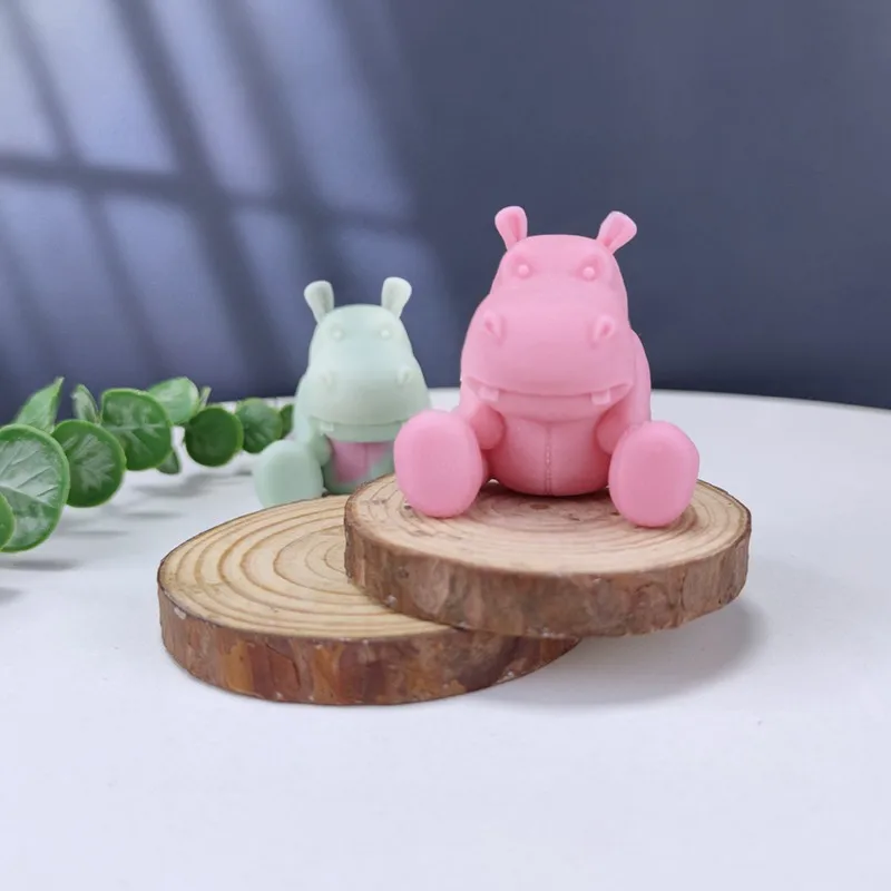 3D śliczne skórzane Hippo silikonowe formy do odlewania świec świeca DIY formy aromaterapia żywica epoksydowa forma gipsowa robienie mydła formy