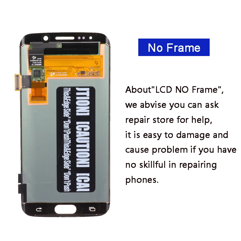تم اختباره سوبر AMOLED 5.1 بوصة لهاتف سامسونج S6 edge G925 G925F G925I شاشة LCD تعمل باللمس محول الأرقام مع مجموعة الإطار