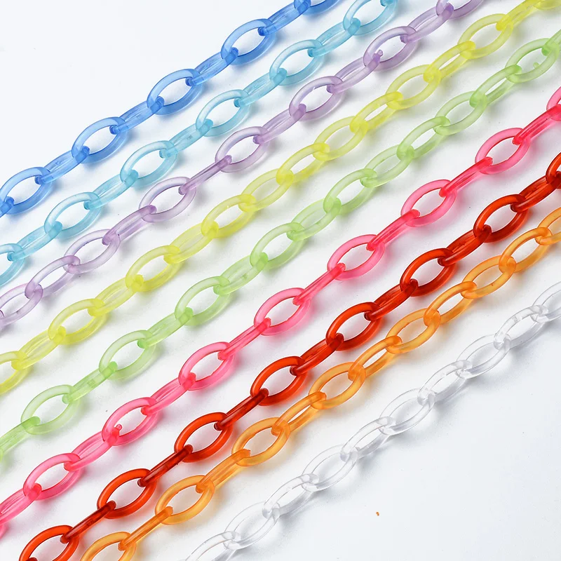 50 cmx5pcs catena trasparente fai da te per gioielli che fanno collana fatta a mano braccialetto corda catena di plastica colori isolati risultati dei monili