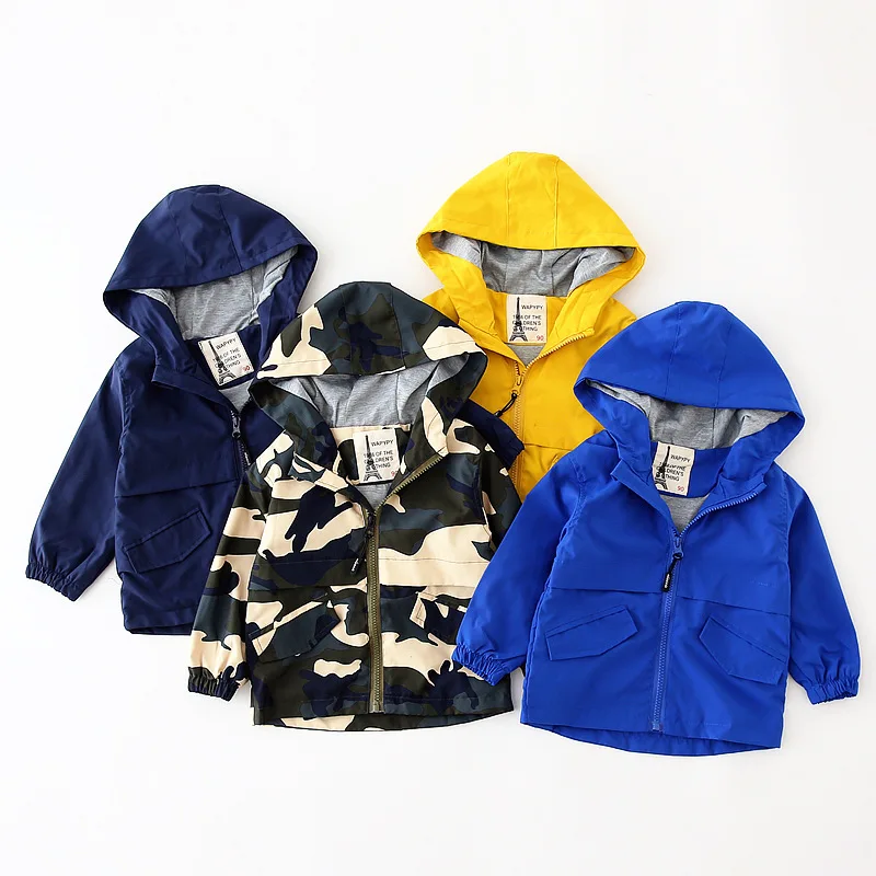 Children Jackets Autumn Spring Kids Outerwear Coats Cute Solid Color Jackets For Boys Baby Boys Windbreaker 2-6T