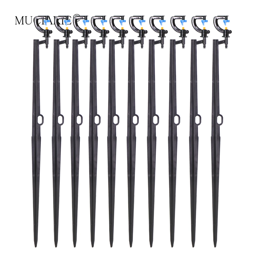 MUCIAKIE 10PCS 180 Degree Spray Jet on 50cm Spike Garden Irrigation Sprinkler Close Coverage Fan Spray on Stake Half Circle