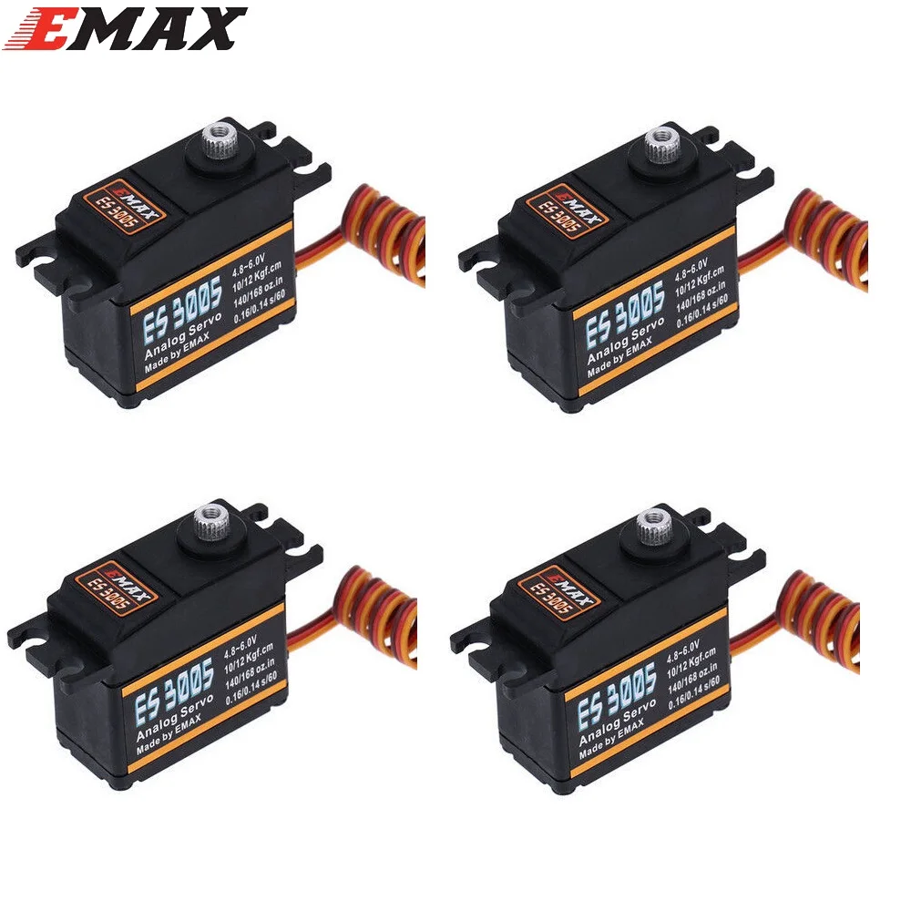 

4set/lot EMAX ES3005 Analog Metal Waterproof Servo with Gears 43g servo 13KG torque for RC car airplane Diy Racing drone