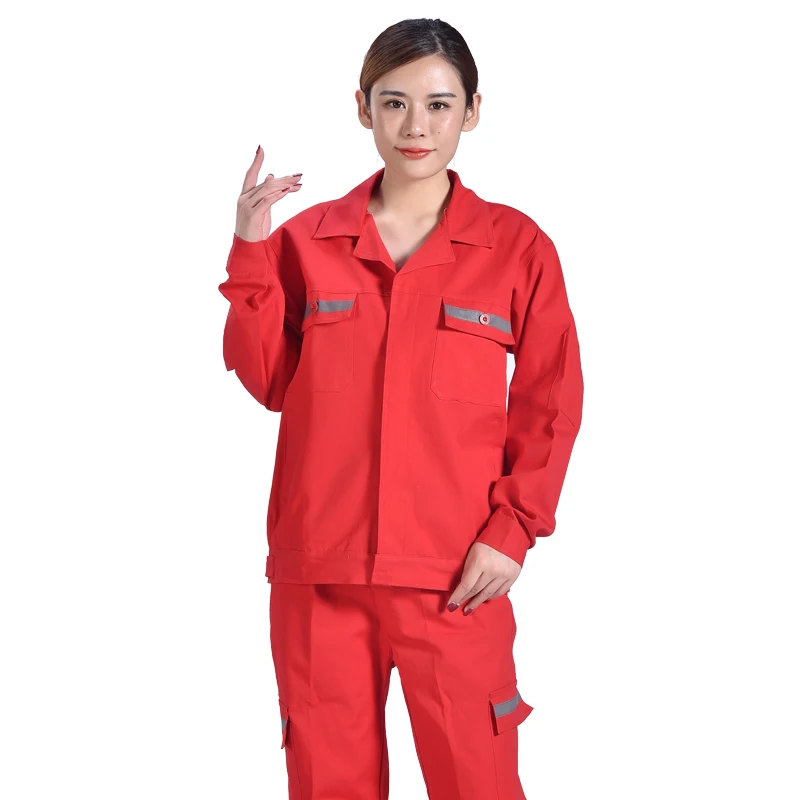 Worker Clothing Set Factory Uniforms Long-sleeve Coveralls Welding Suit Reflective Strip Fire Fighter 100%cotton Repairmen Suits