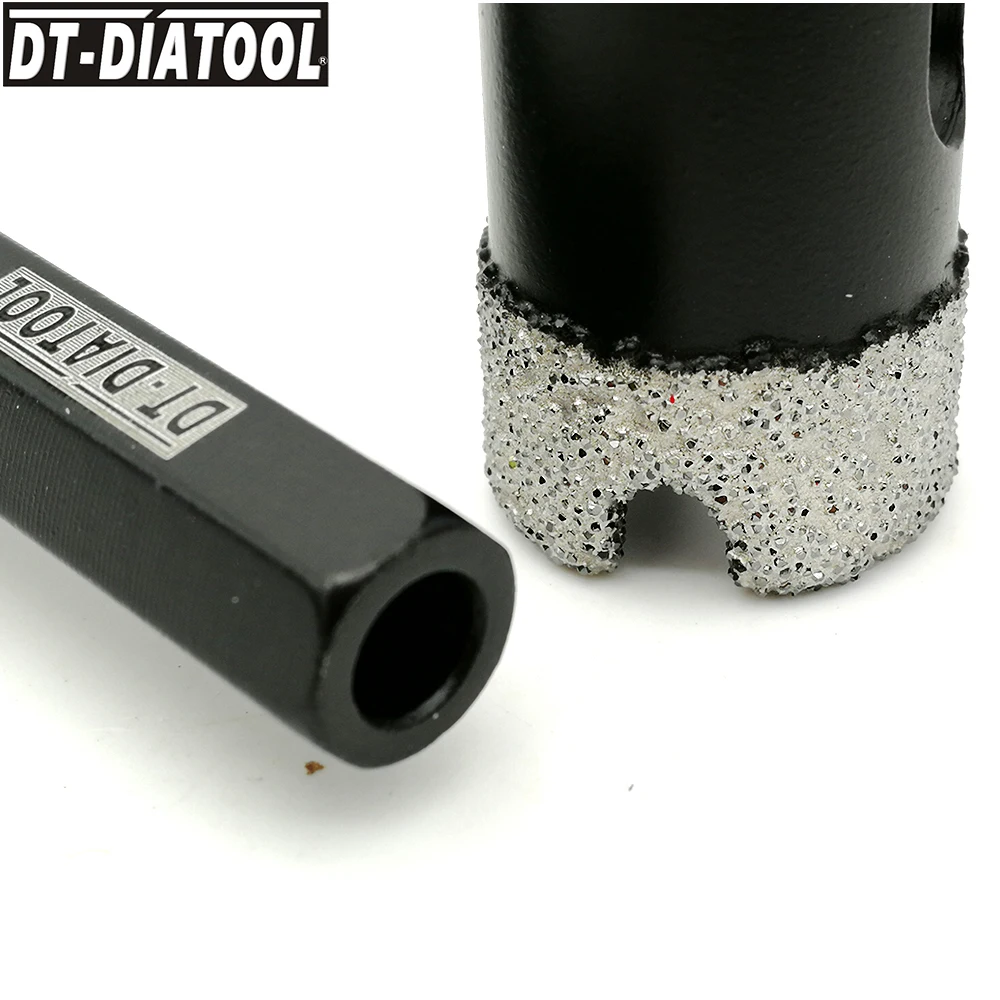 Tige hexagonale brasée sous vide à sec, 2 pièces, dia18 mm, diamant, granit marbre, trou de scie, céramique, carrelage, foret, DT-DIATOOL