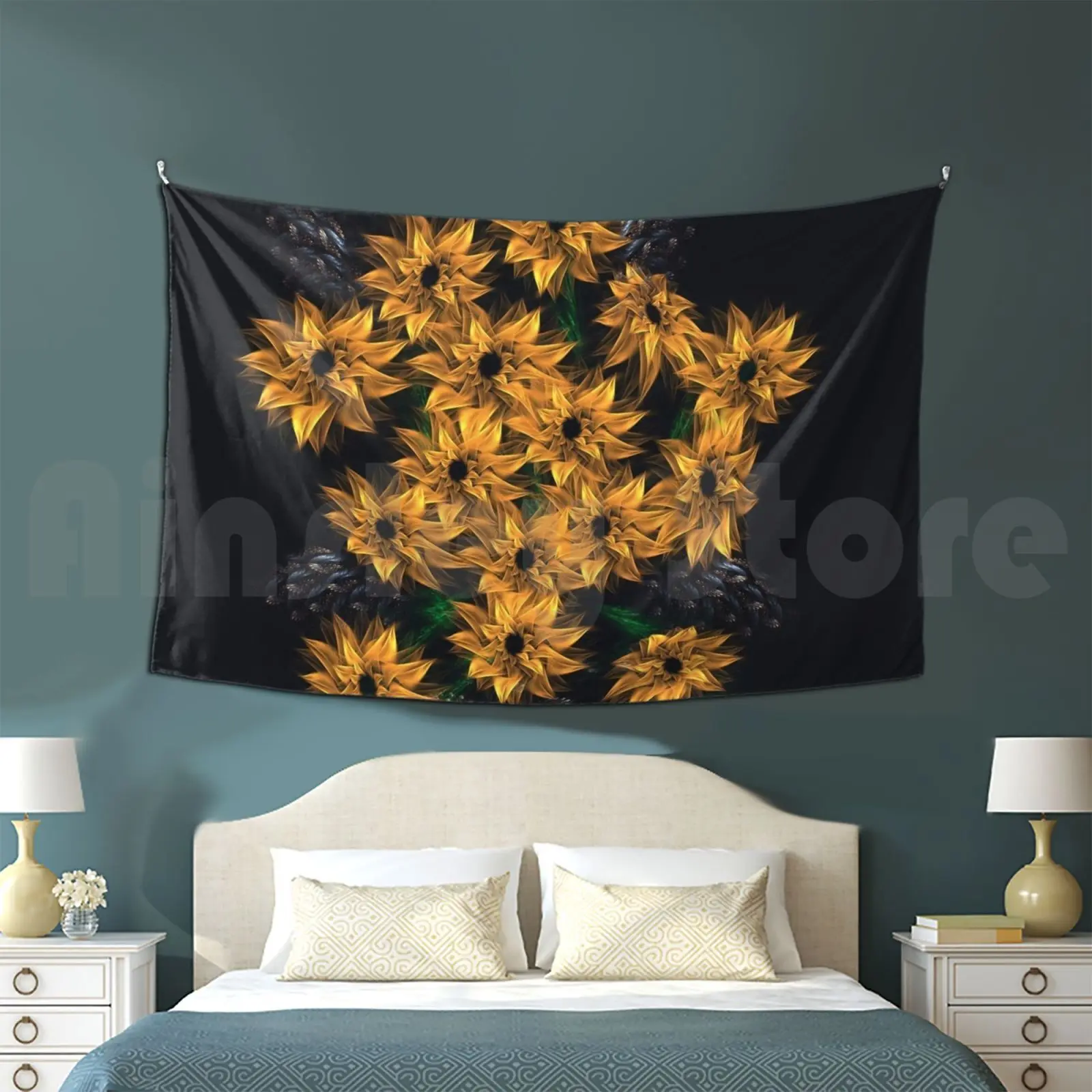 Inspired By Vincent Tapestry Living Room Bedroom Vincent Van Gogh Vincent Sunflowers Flowers Fauna Plant Flower