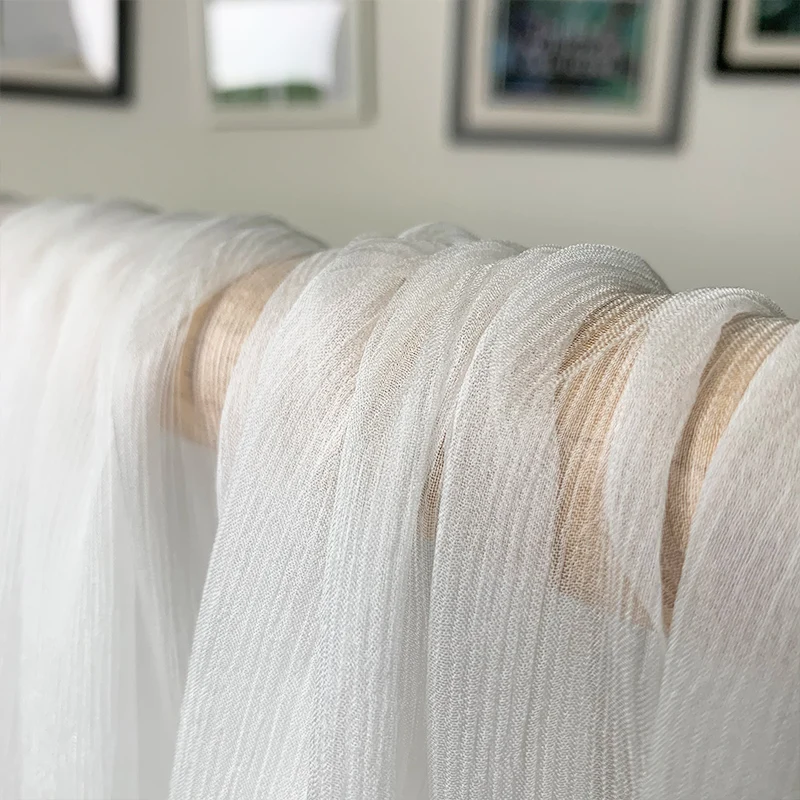 2 Meters Silk Crinkle Fabric 100% Mulberry Silk 140 Cm Width Natural Off White Color For Sample Test C 1