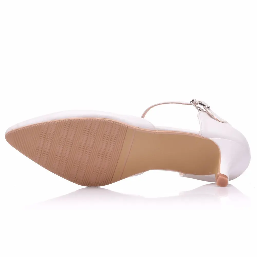 Sandali da donna Crystal Queen tacchi alti estivi décolleté bianchi Mary Janes scarpe da donna per il tempo libero taglie forti 42