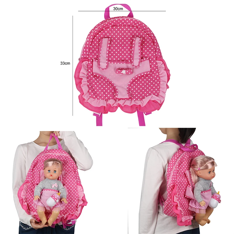 Backpack Travel Packets Carrying Bags Fit 12 Inch 30 Cm Baby Doll Accessories Dolls Toys Outdoors Carry Bag Girls Gift HC0053