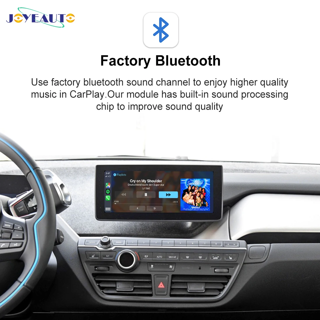 JoyeAuto Wireless Apple CarPlay e Android Auto Mirror-Link per BMW i3 i8 2013-2017 NBT Car Play Kit di Retrofit AirPlay Netflix Box