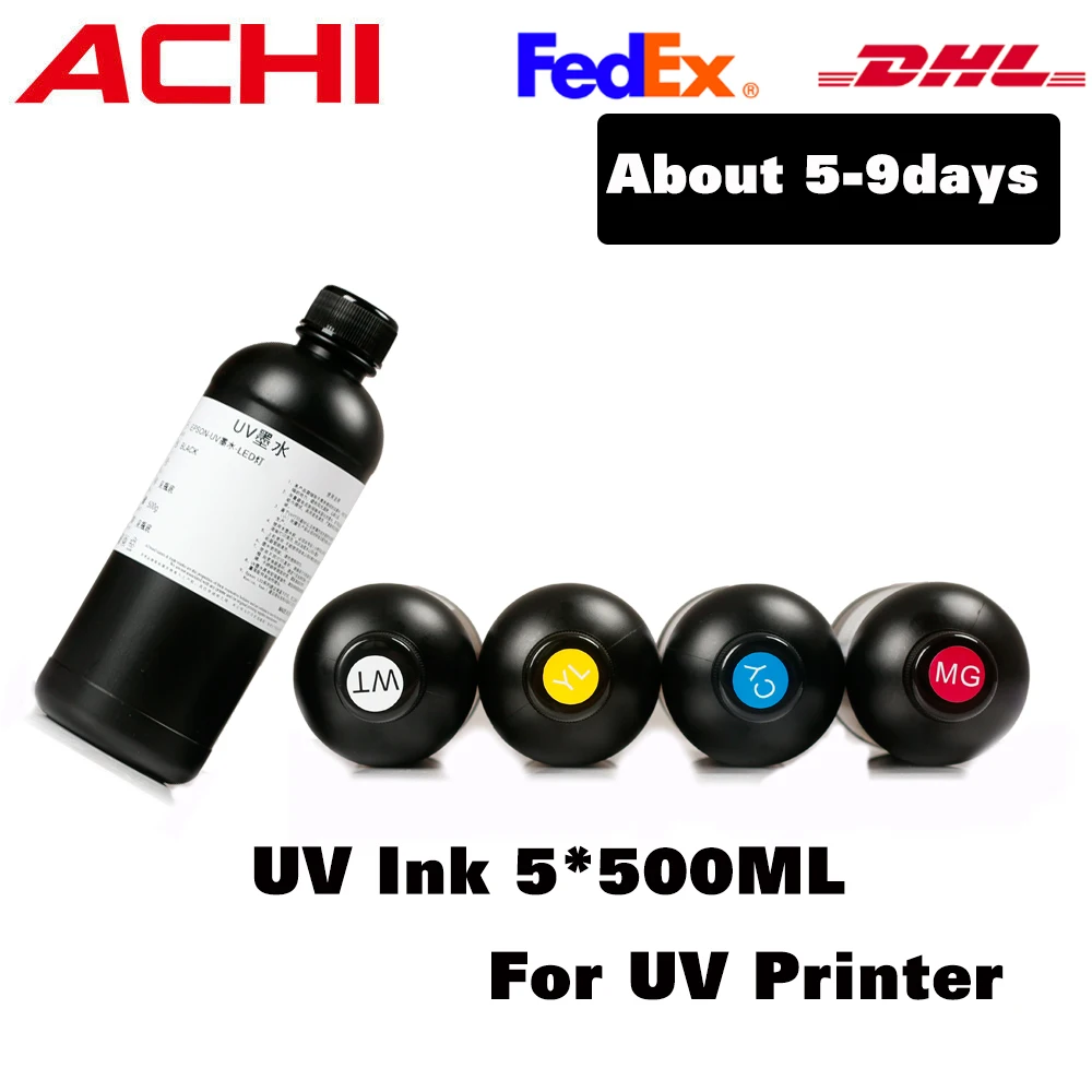 UV Ink for UV Printer R1390 R1800 R1900 4800 4880 7880 9880 UV Flatbed Printer for DX4 DX5 DX6 DX7 Printhead For  250ML 500ML