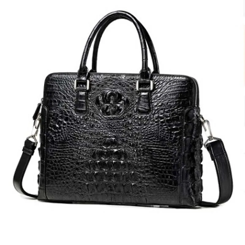 

LINSHE real thing crocodile handbag The new business leisure The large capacity A briefcase Cross section Leather bag