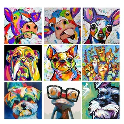 Paint By Numbers For Adults cartoon cows Table Decoration Modern 60X75Cm Photo Frames Oil Painting On Canvas Handmade Gatyztory