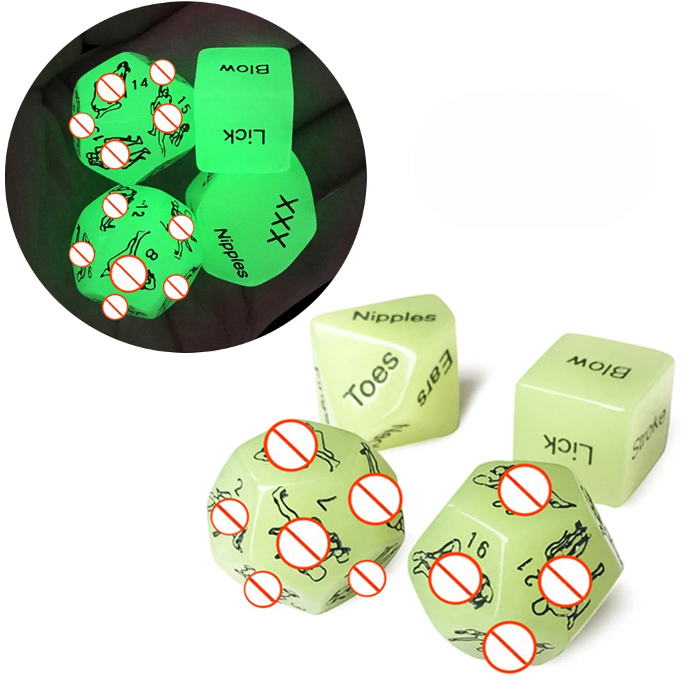 4pcs/set Sexy Dice Polyhedron Acrylic Luminous Multi-faceted Posture Fun Game Dice