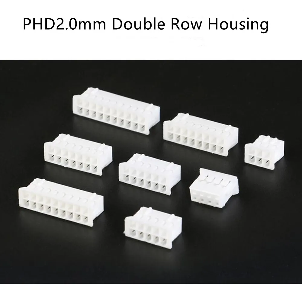 PHD2.0mm Connector Male Plug Plastic Shell Double Row Housing 2*2/3/4/5/6/7/8/9/10P