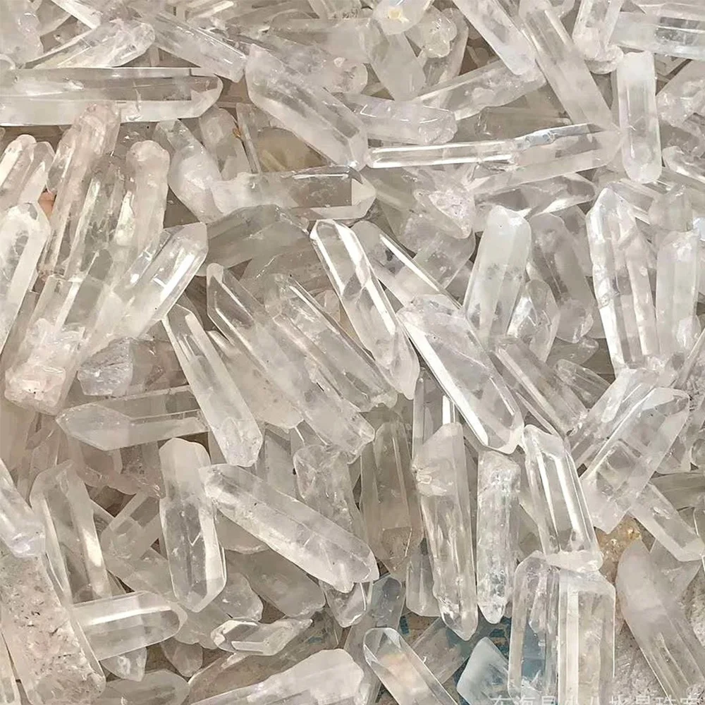 Natürlich Polierte Klare Quarzkristallspitzen, Heilstein, Weiße Kristallstäbe, Mineralspezimen, Wohndekoration – Detail 6
