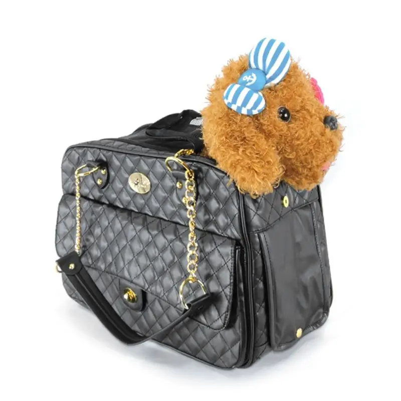 Imagem -06 - Canguru para Carregar Cachorros Bolsa de Couro pu Confortável Luxuosa Portátil Dobrável para Viagem ao ar Livre e Caminhada