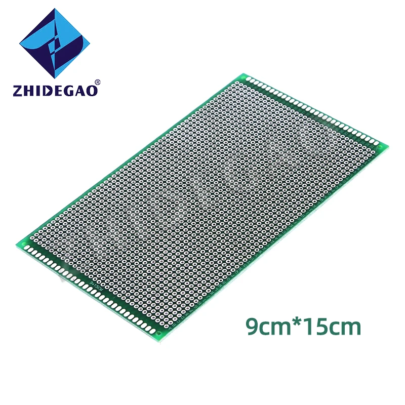 ZHIDEGAO 9X15cm double-Side Copper Prototype PCB Universal Printed Circuit Board Green  for Arduino