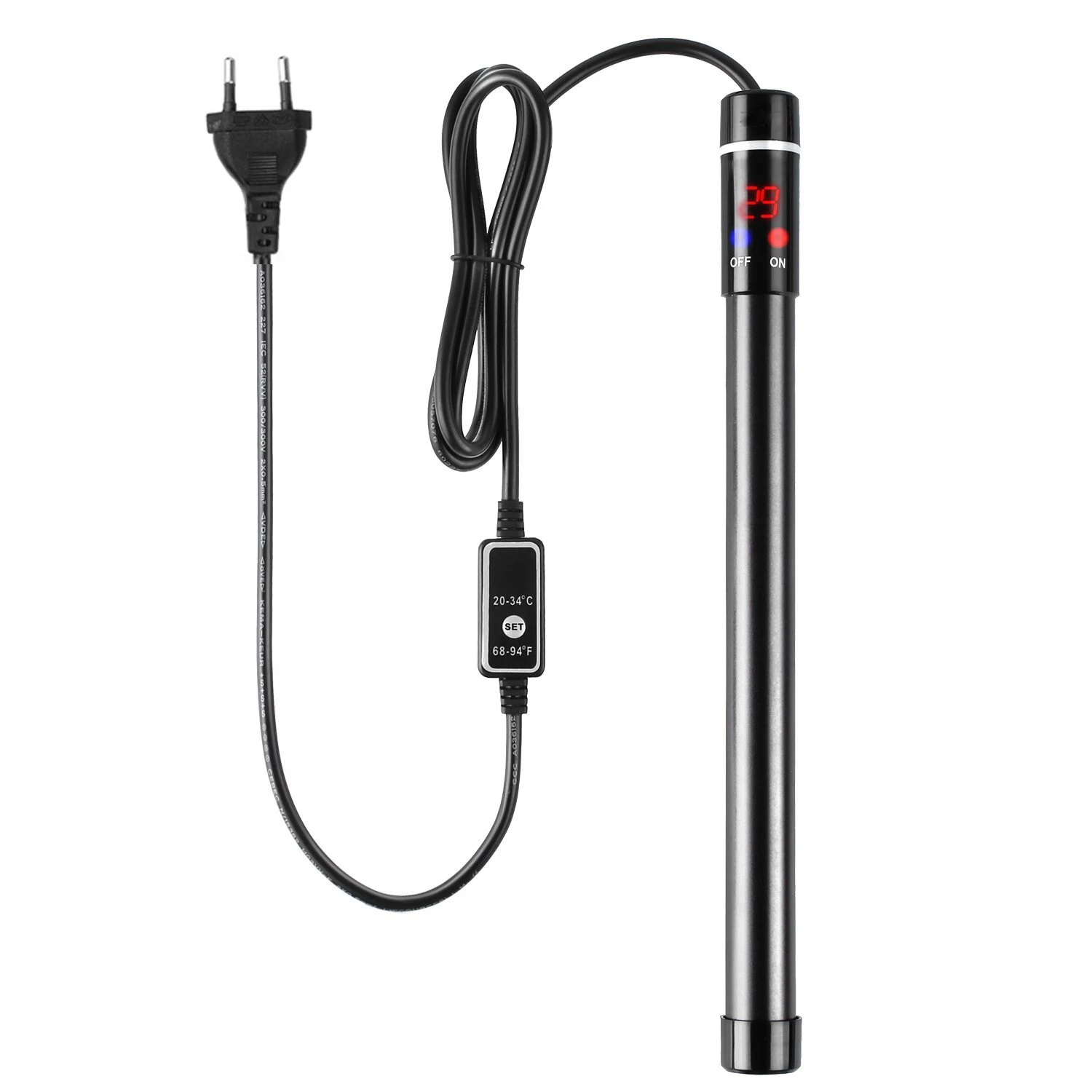 500W Digital Titanium Aquarium Heater for Fish Tank Water Heating Rod with Intelligent LED Display Aquario Thermometer