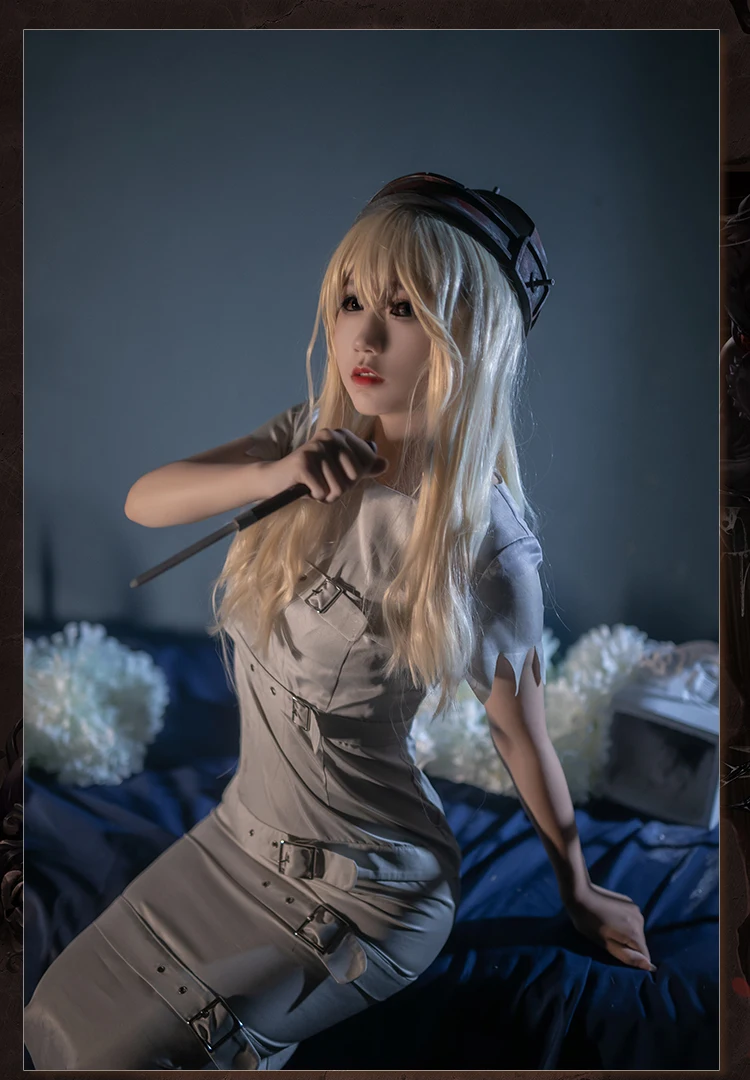 Sculptor sculptor cos  Identity V  anime woman cosplay  High-quality uniform costume full set Dress + helmet + leggings