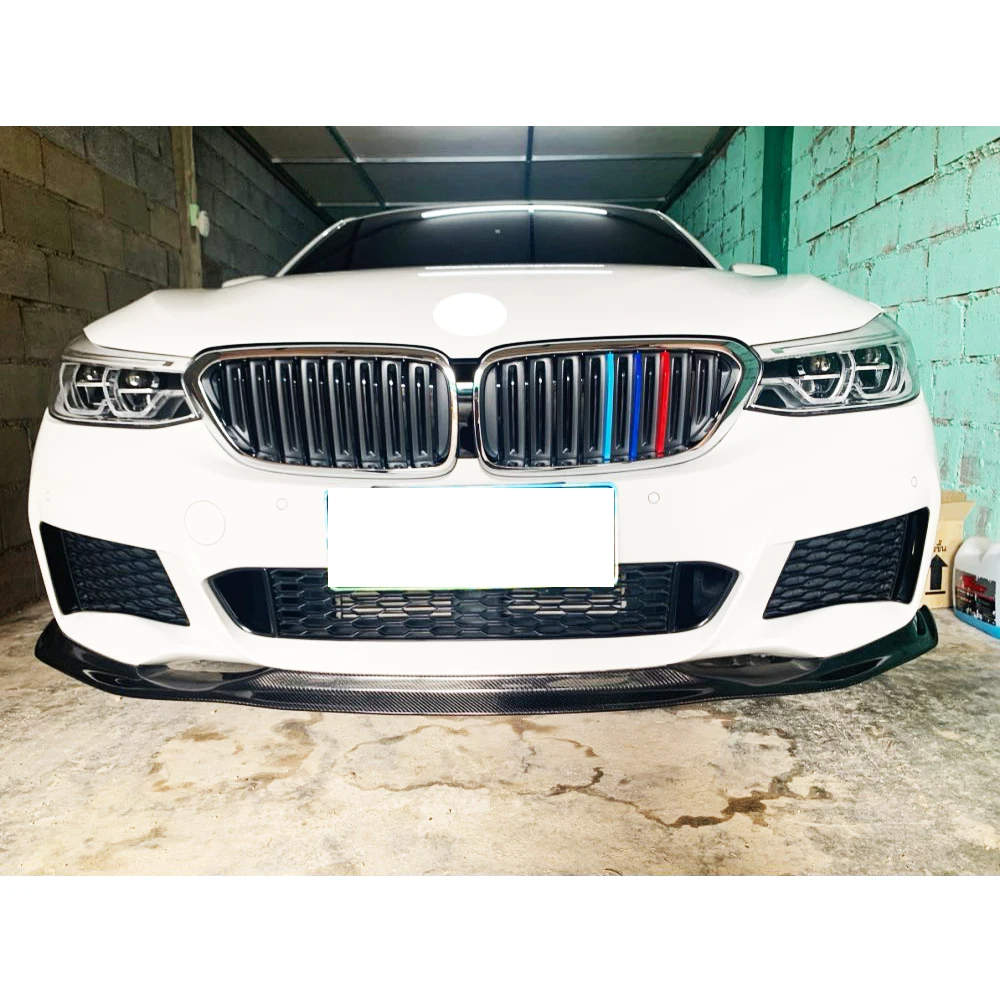 3D Style Carbon Fiber Front Bumper Chin Lip For BMW G32 6GT 630 640 With M Package 2019-2021 Pre-LCI