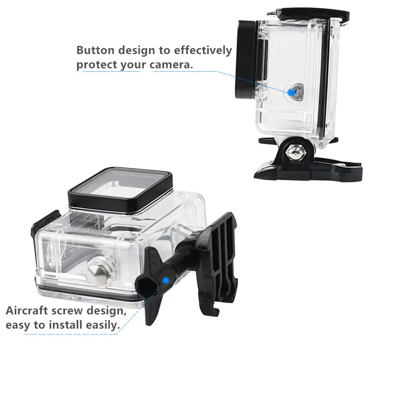 مقاوم للماء 45 متر تحت الماء الغوص واقية قذيفة الطفو Selfie عصا كومبو ل Gopro بطل 5 6 7 الأسود كاميرا الملحقات