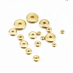 10PCS Solid Brass Golden Round Spacers Beads DIY Accessories NBB238