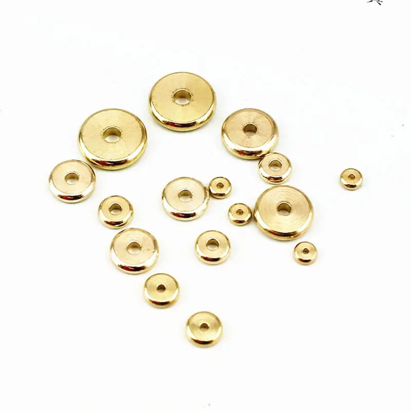 10PCS Solid Brass Golden Round Spacers Beads DIY Accessories NBB238