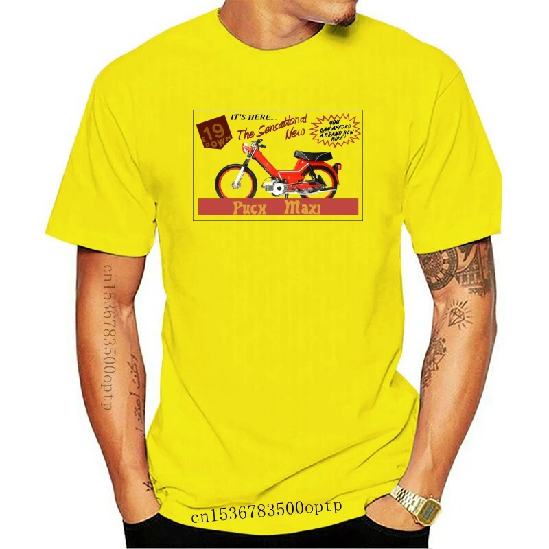 Novo estilo do anúncio da motocicleta camiseta puch maxi clássico