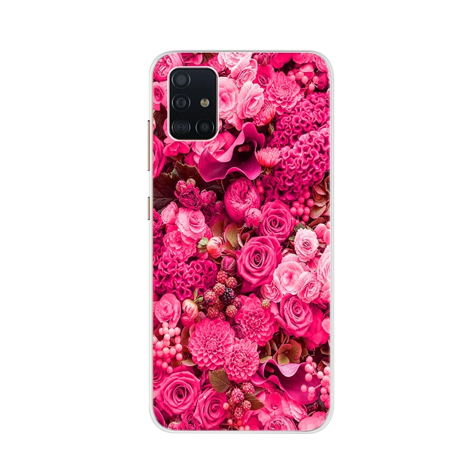 Capa de telefone para samsung galaxy a51 6.5 polegadas dos desenhos animados adorável silicone macio capa traseira para protetor samsung a 51 a51 fundas tpu caso
