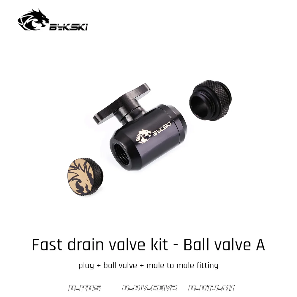 Bykski Valve Kit Drain Push Water Combination Ball G1/4