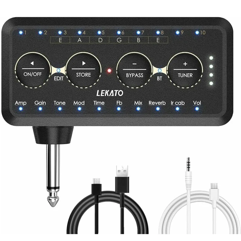 Lekato guitar plug amp Guitar Amplifier Electric Guitar Effect Pedal Headphone Mini Amplifier Speakers Combo Plug Amp Pa-1