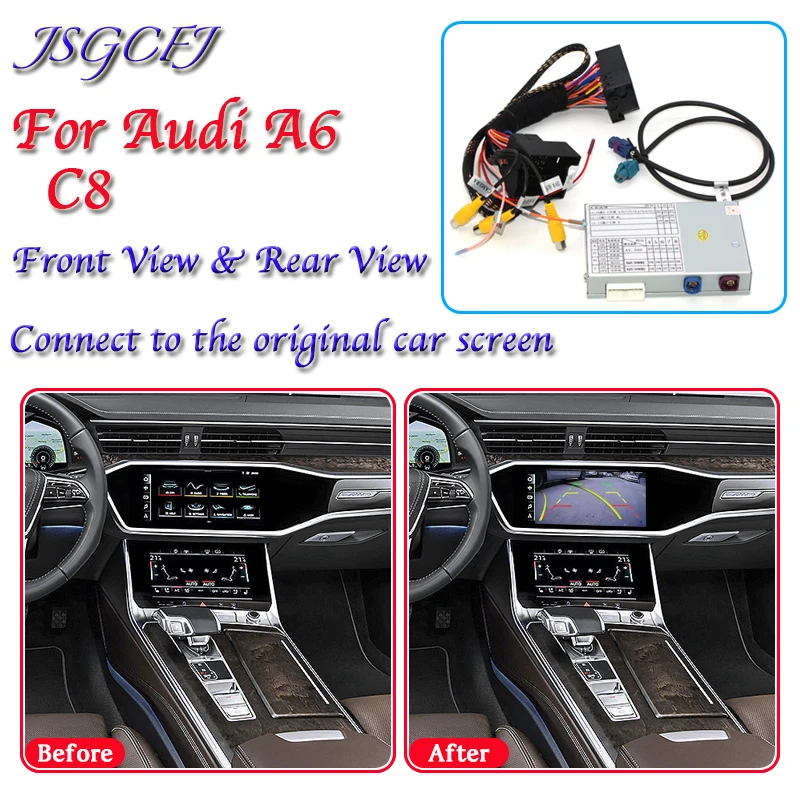 Rear Front View Parking Camera Improve Adapter For Audi A6 C8 MMI 2018 2019 2021 Interface Backup Reverse Camera Display Decoder