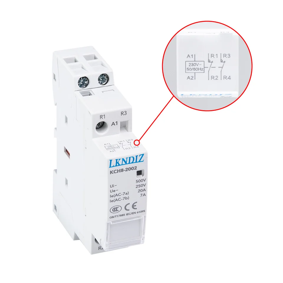LKNDIZ Din السكك الحديدية المنزلية وحدات التيار المتناوب قواطع للمنزل الذكي فندق AC220V 2P 16A 20A 25A 2NC 2NO 1NO1NC 50/60Hz
