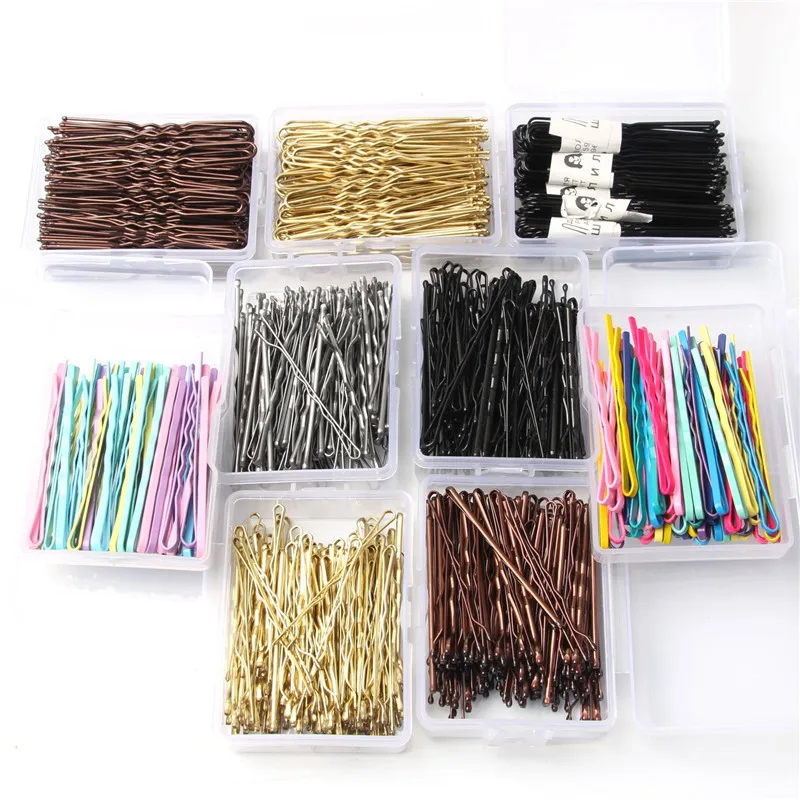 50/100Pcs Colorful Wedding Alloy Bobby Pins Curly Wavy Grips Hair Clips Hairpins Barrette Hairpin Styling Hair Accessories