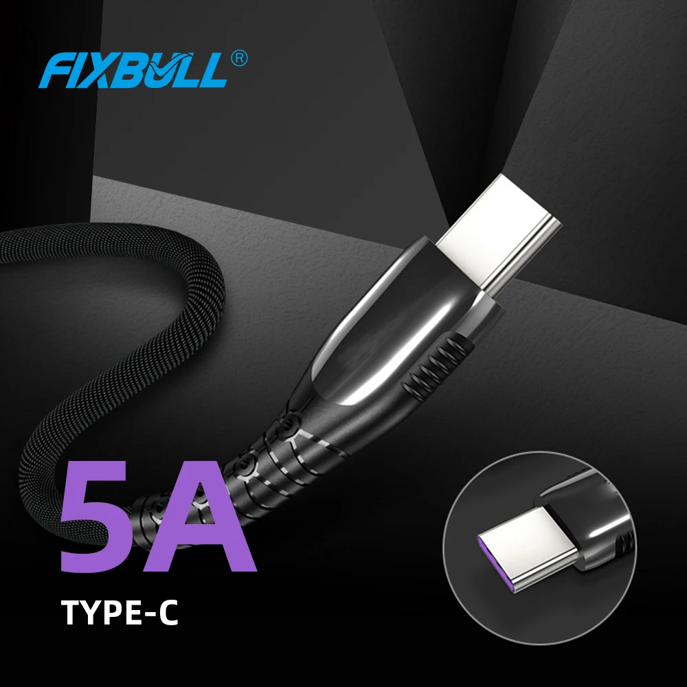 FIXBULL Micro USB Cable 5A Fast Charging Type C Charger Cord For iPhone Samsung Galaxy S10 S9 LG Android USB Data Phone Cable