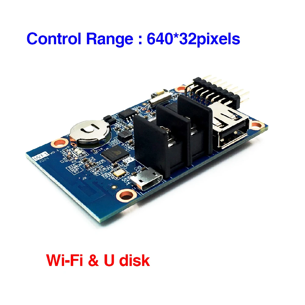 HD-WF1 Full Color One Line Controller Series with 1xHUB75E Port, Wi-Fi & U-disk LED Display Control Card