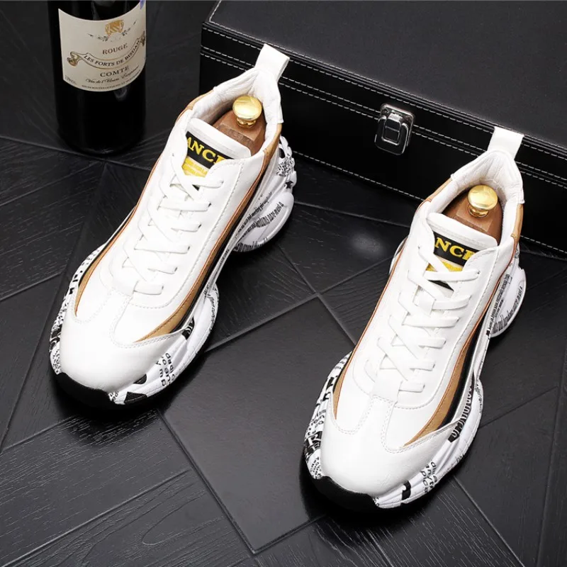 NEW Casual Men Shoes Platform Sneakers Vintage Male Thick Sole Trainers Running Shoes High Quality Youth Boy Gym Teenagers b71