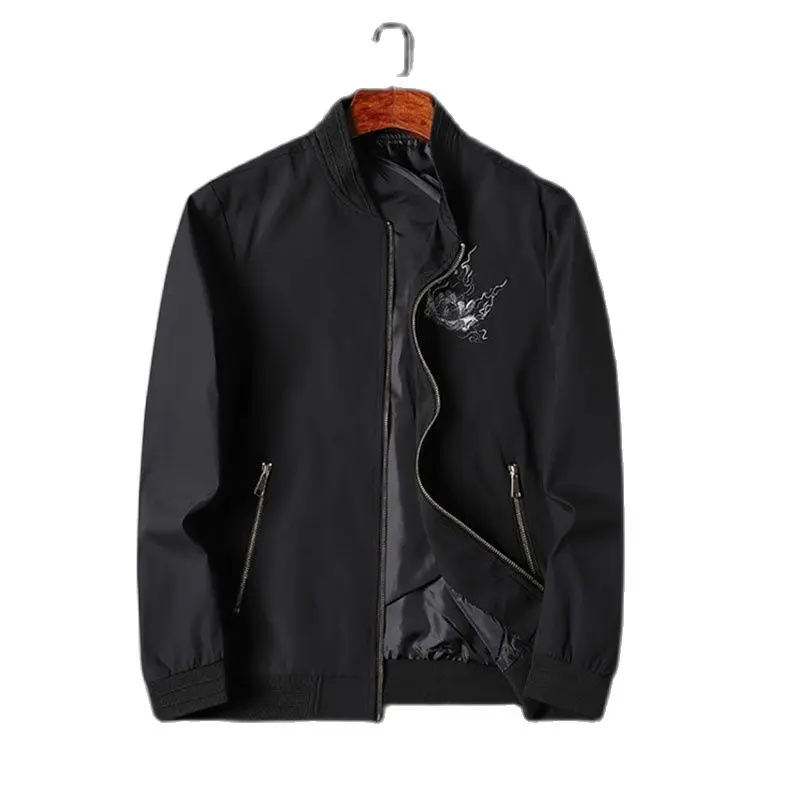 Embroidered Sukajan Bomber Jacket Men Kirin Flight Jackets Harajuku Male Coat Casual Long Sleeve Brand Windbreaker Spring 2023