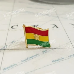Bolivia National Flag Crystal Epoxy Metal Enamel Badge Brooch Collection Souvenir Gifts Lapel Pins Accessories Size1.6*1.9cm