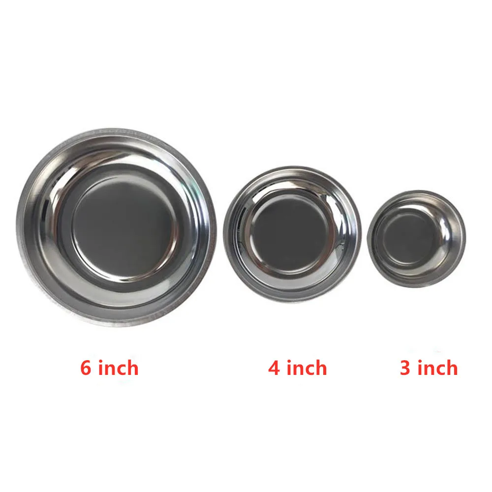 3 inch/4 inch/6 inch Round Magnetic Parts Tray Bowl Dish Stainless Steel Garage Holder Tool Organizer Household Tools parts