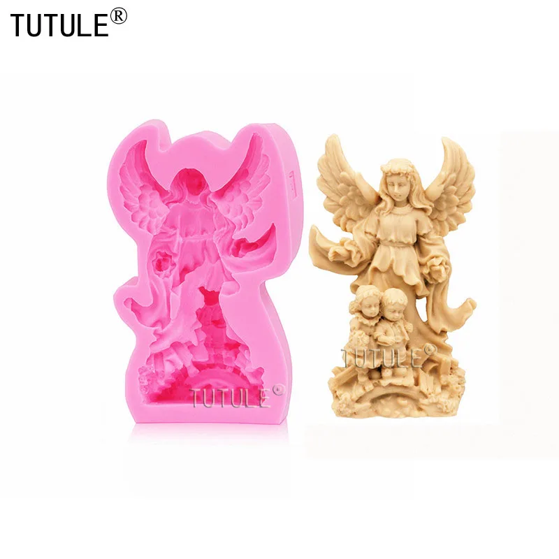 Wings girl beautiful cherub silicone mold , crafts ornaments plaster aromatherapy ornaments drip molds clay molds